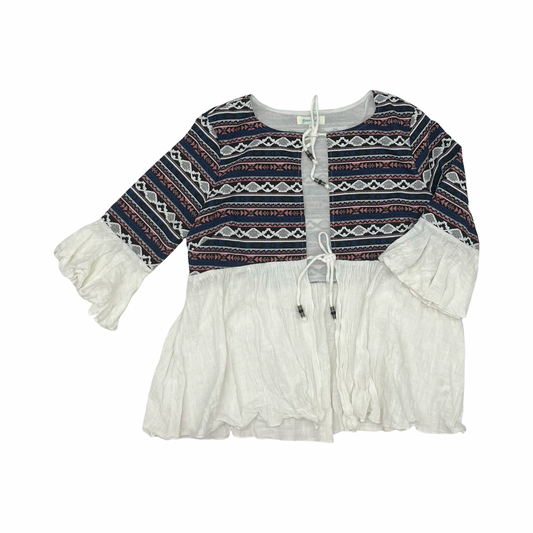 Kimono By Grace & Lace In Blue & Red & White, Size:M
