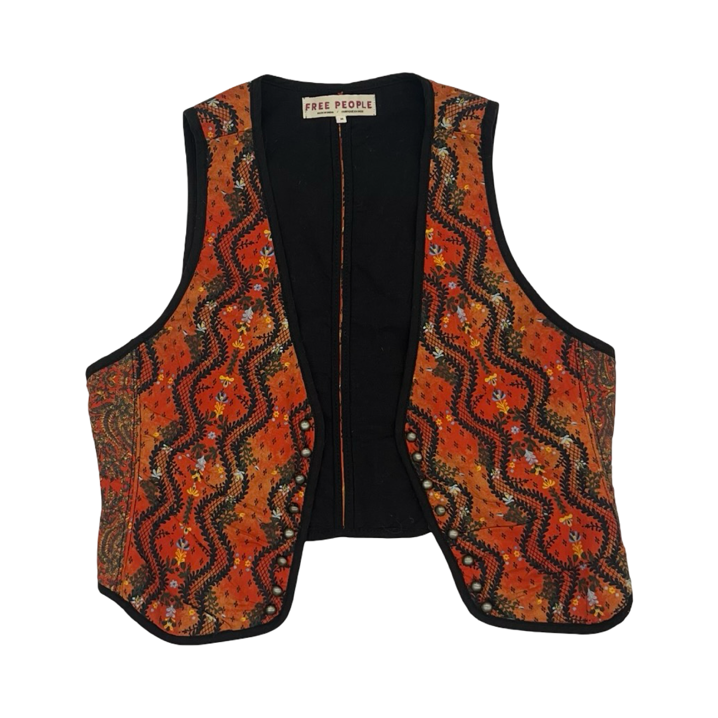 Vest Other By Free People In Black & Orange, Size:M