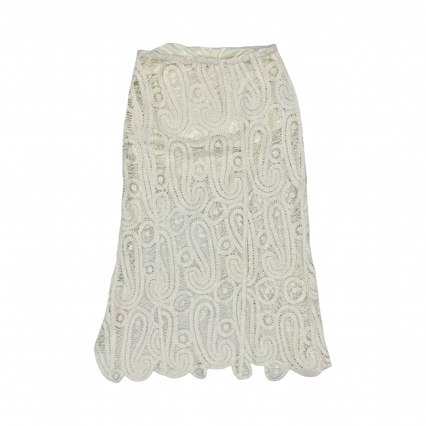 Skirt Midi By Ultra Pink In Cream, Size:L