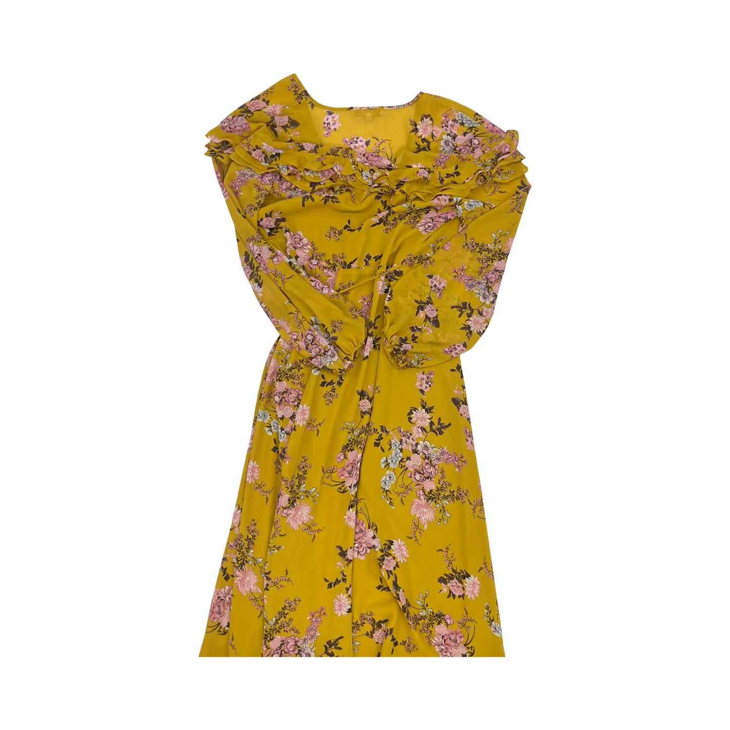 Dress Party Midi By Wayf In Yellow, Size:S