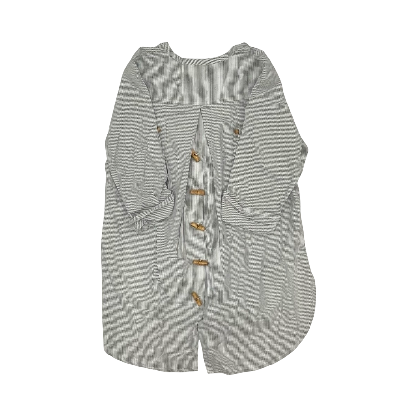 Tunic 3/4 Sleeve By Clothes Mentor In Grey & White, Size:Xs