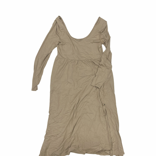 Dress Casual Midi By A New Day In Tan, Size:L