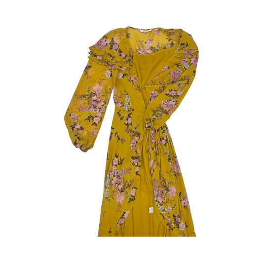 Dress Party Midi By Wayf In Yellow, Size:S
