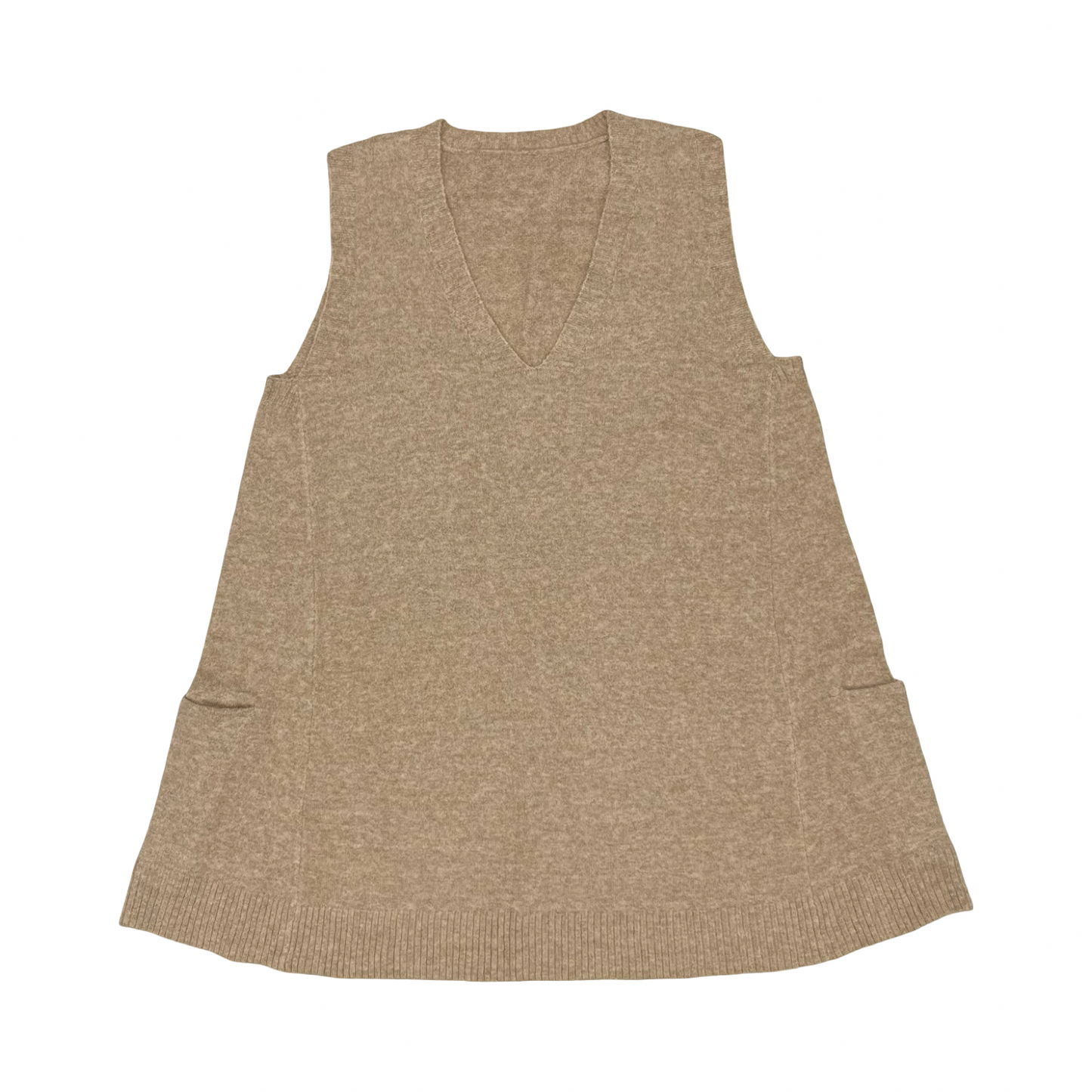 Vest Sweater By Cme In Tan, Size:Xl