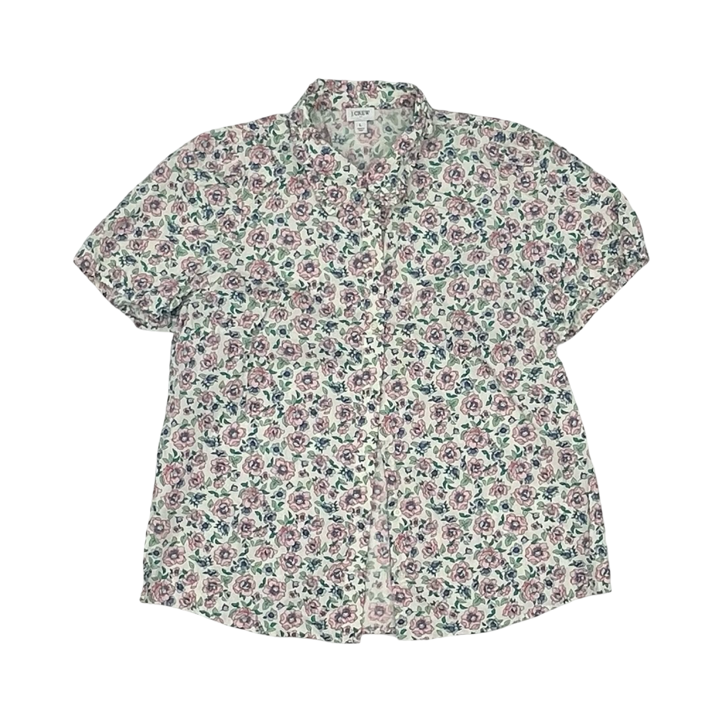 Blouse Ss By J. Crew In Floral Print, Size:L