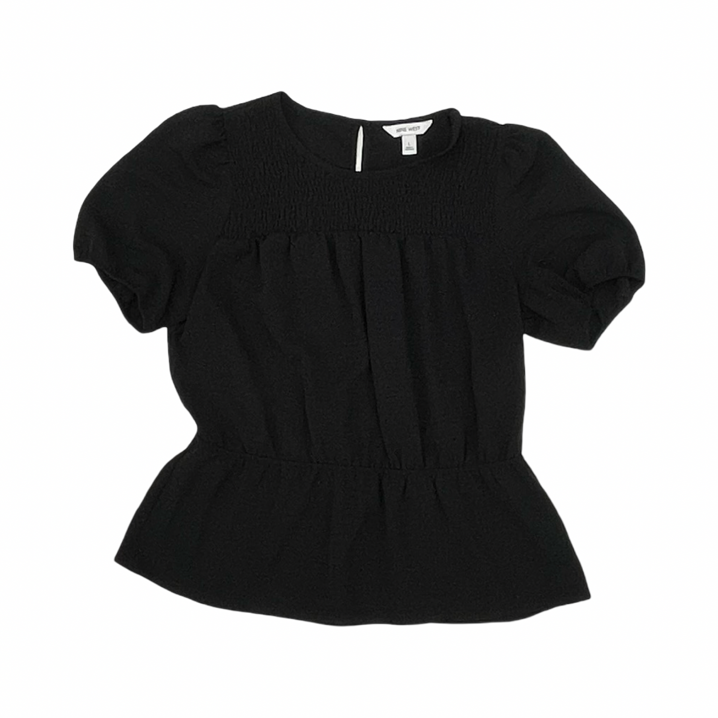 Blouse Ss By Nine West In Black, Size:L