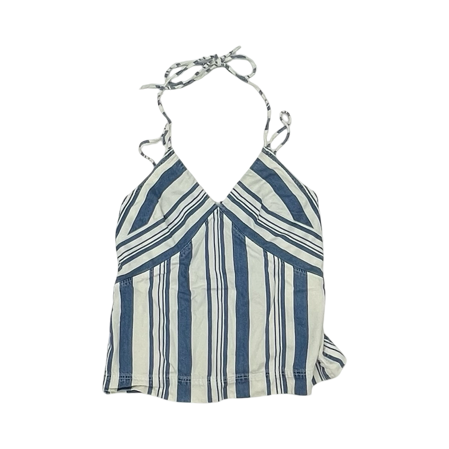 Blouse Sleeveless By Universal Thread In Blue & Cream, Size:S