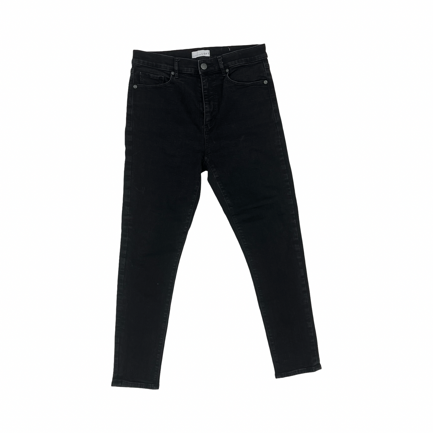 Jeans Skinny By Loft In Black Denim, Size:8