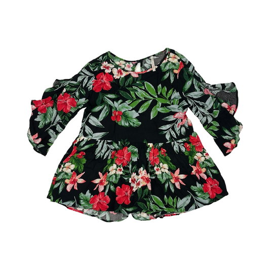 Blouse 3/4 Sleeve By My Story In Floral Print, Size:S
