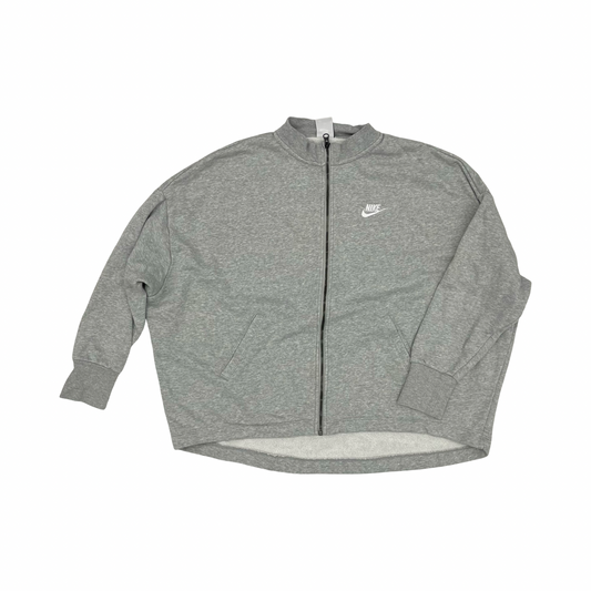 Athletic Jacket By Nike In Grey, Size:M