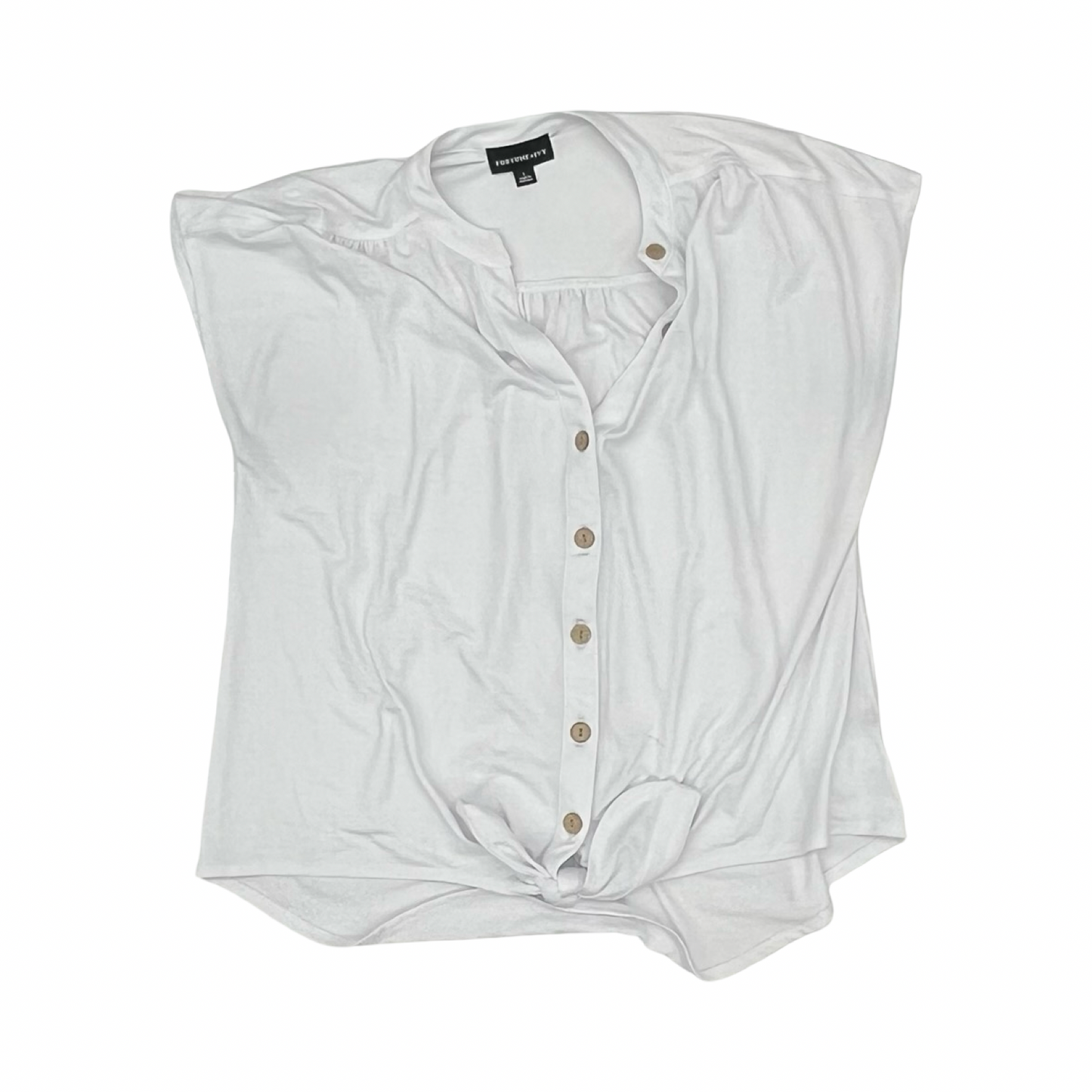 Blouse Sleeveless By Fortune & Ivy In White, Size:L