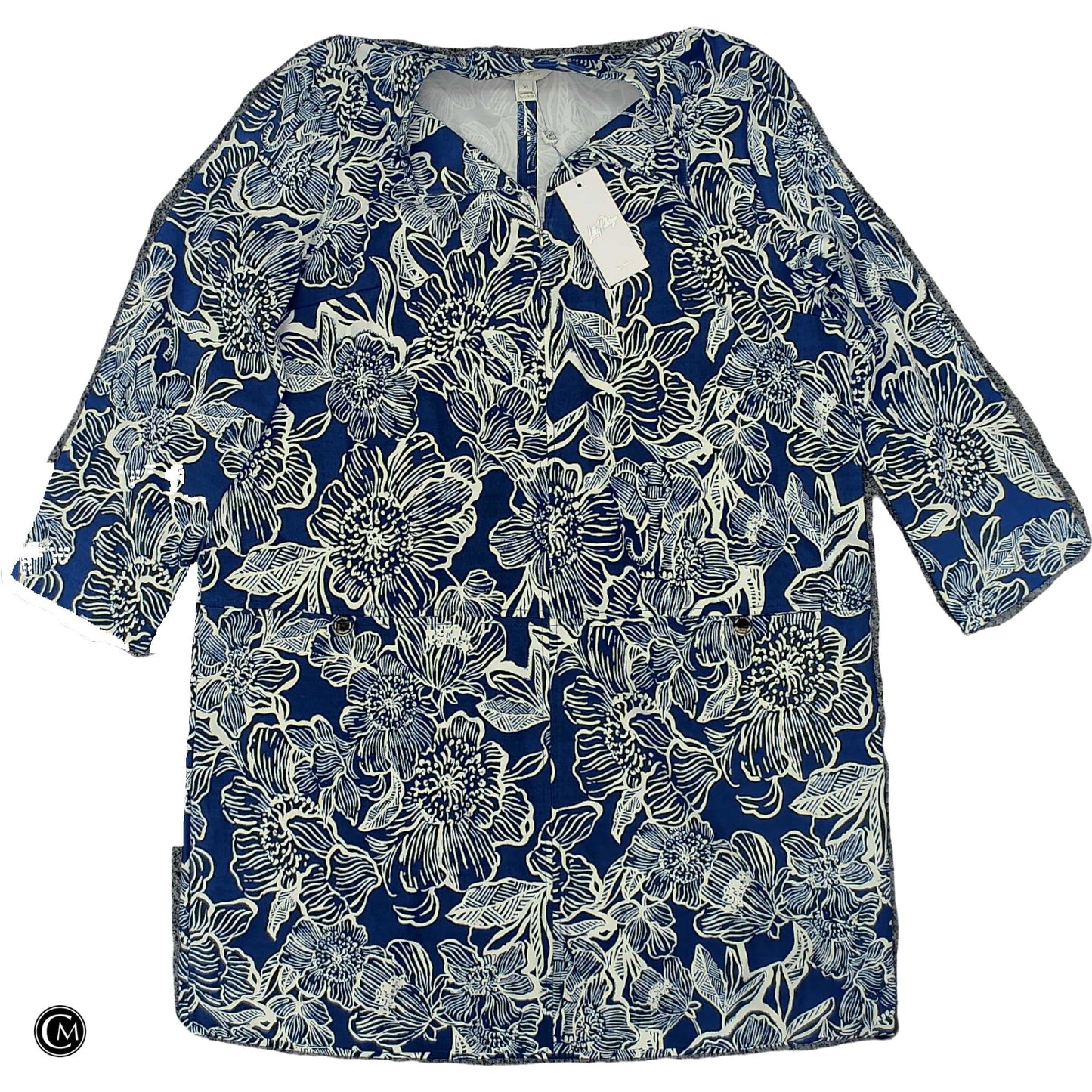 Dress Designer By Lilly Pulitzer In Blue & White, Size: Xl image 1