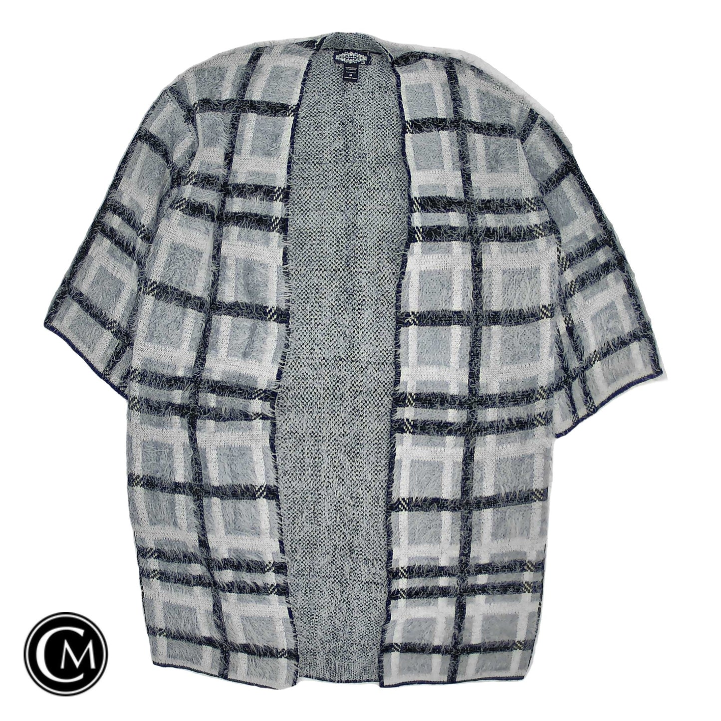 Cardigan By Clothes Mentor In Grey & White, Size: M