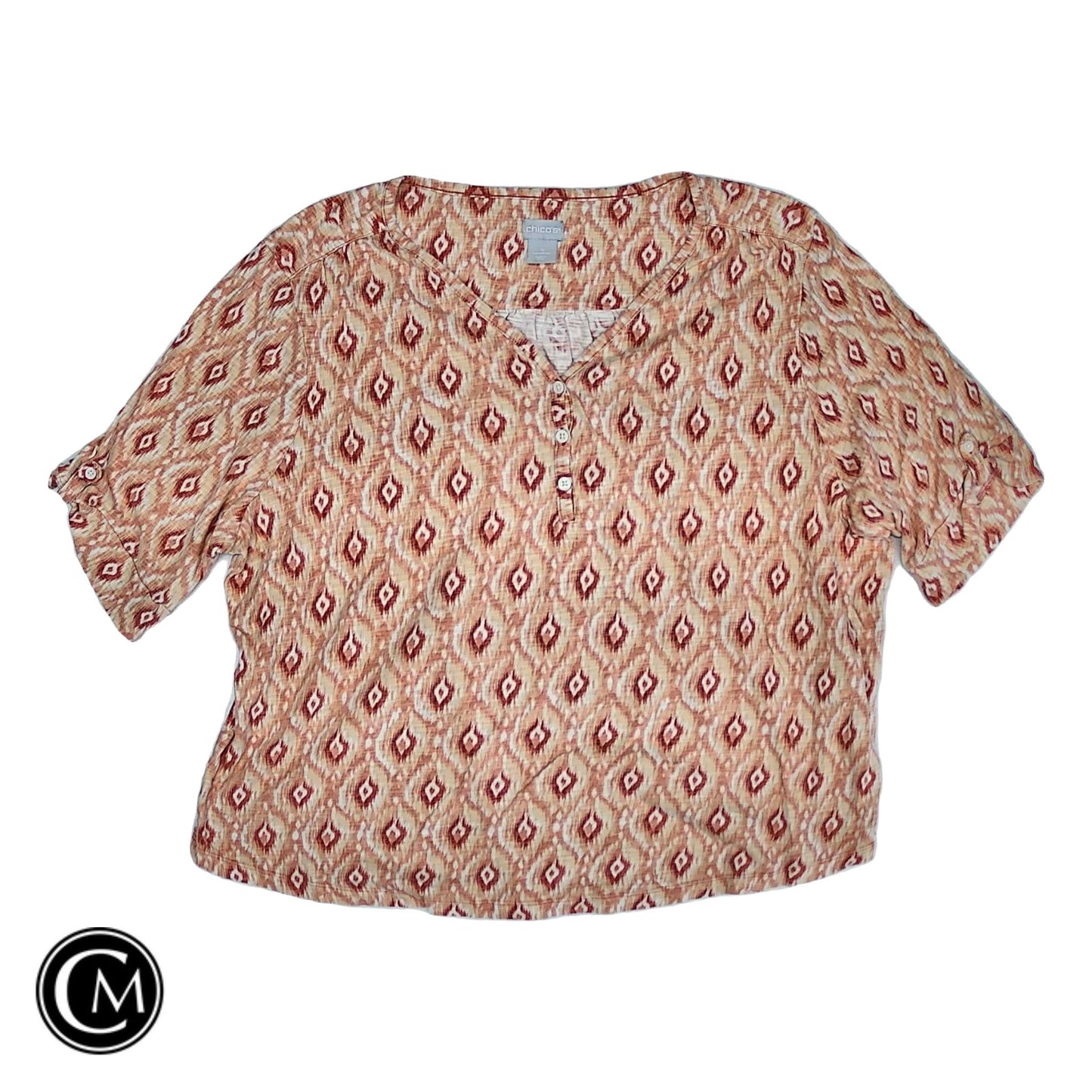Top Ss By Chicos In Orange, Size: Xxl