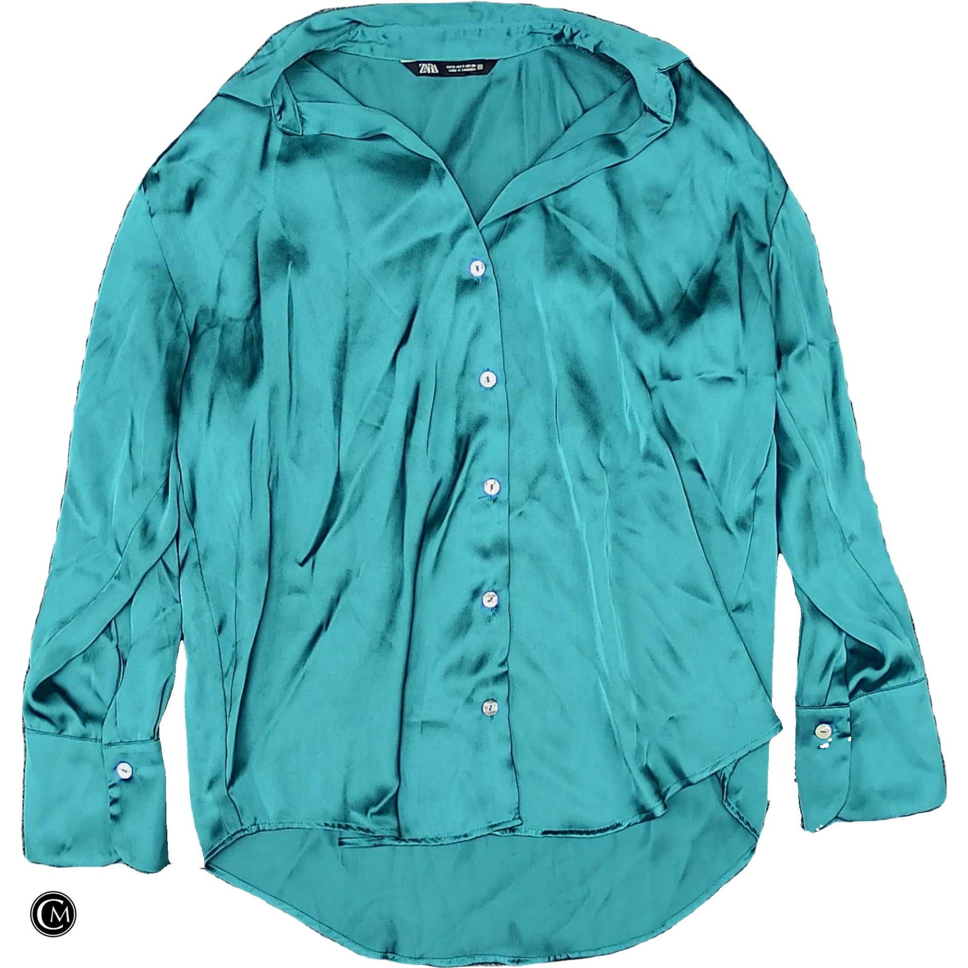 Blouse Ls By Zara In Green, Size: S image 1
