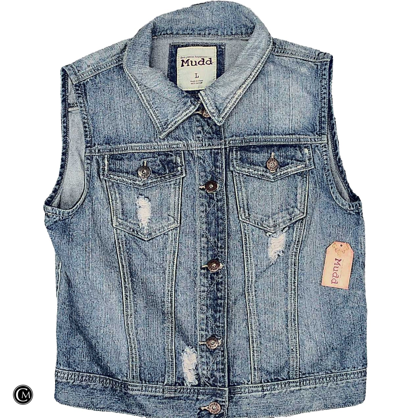Vest Other By Mudd In Blue Denim, Size: L