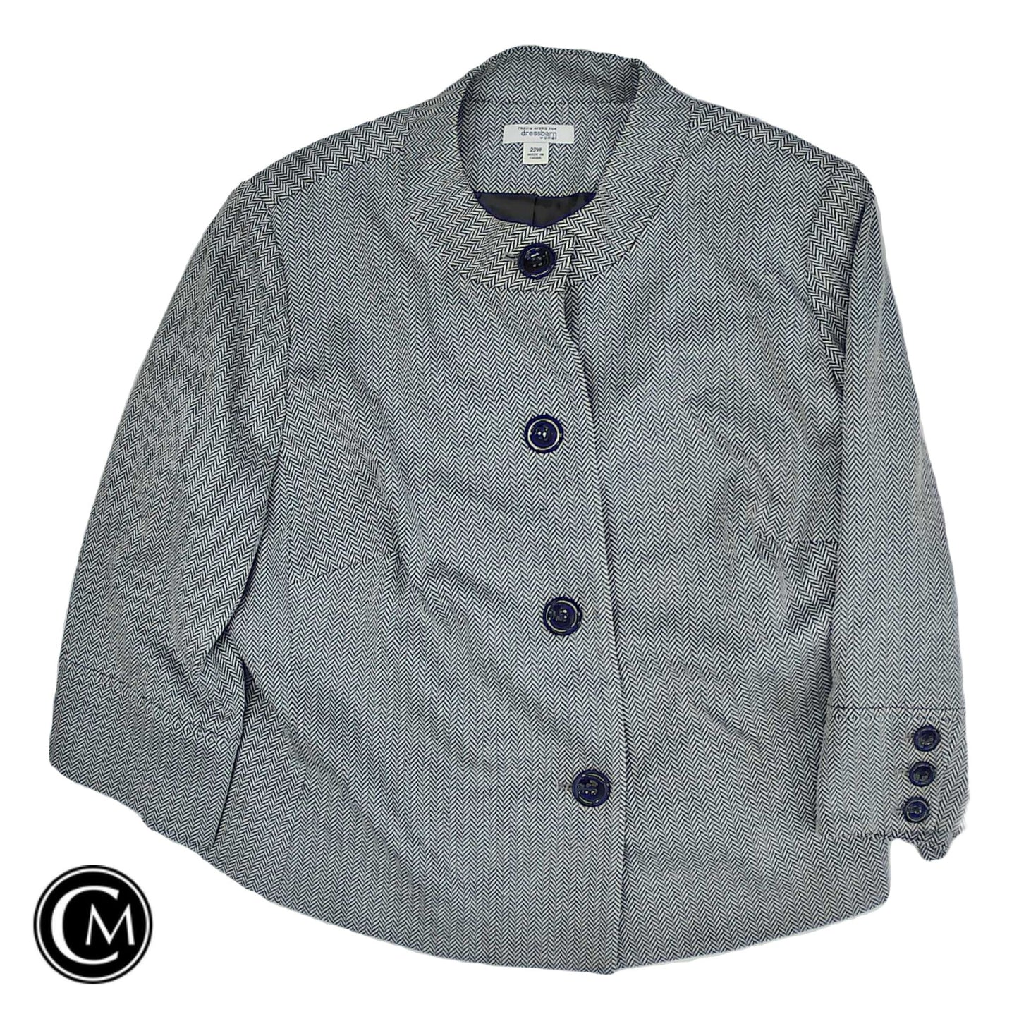 Blazer By Dressbarn In Grey, Size: 22