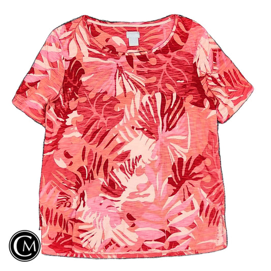 Top Ss Basic By Chicos In Orange & Pink, Size: S