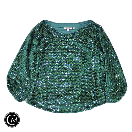 Top 3/4 Sleeve By Chicos In Green, Size: S