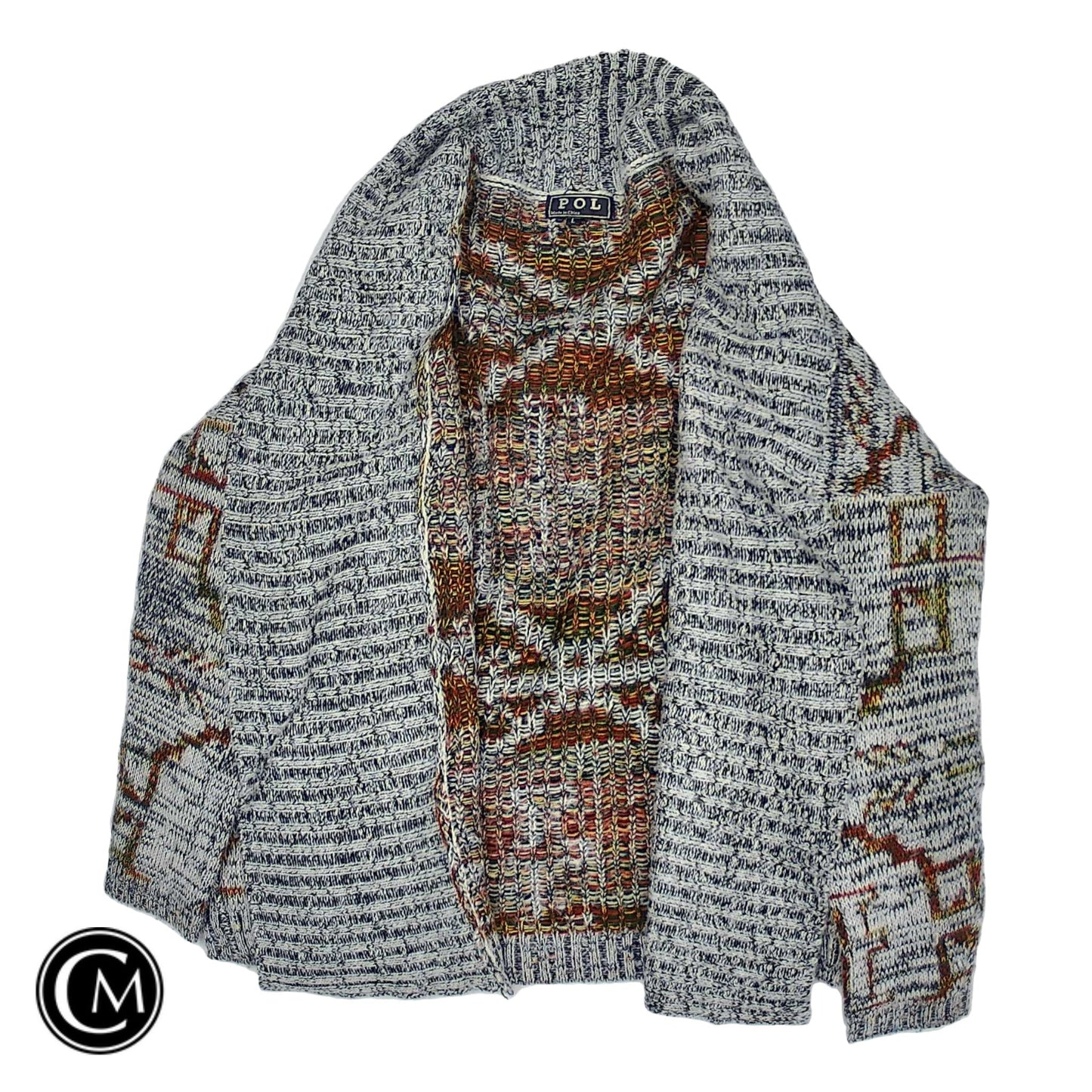 Sweater Cardigan By Pol In Grey, Size: L