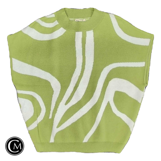 Vest Sweater By Ee Some In Green, Size: L