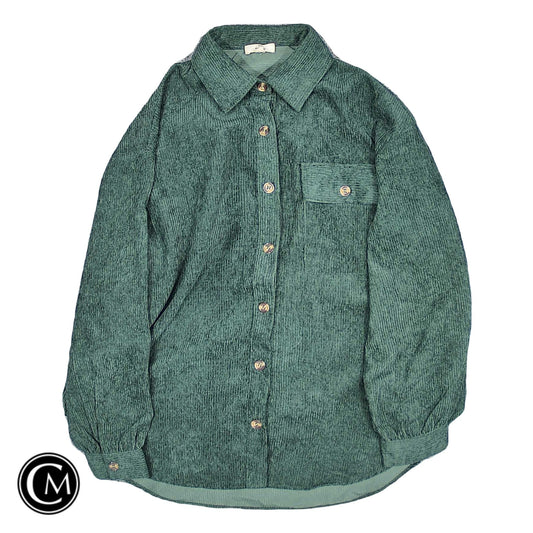 Jacket Shirt By Entro In Green, Size: S