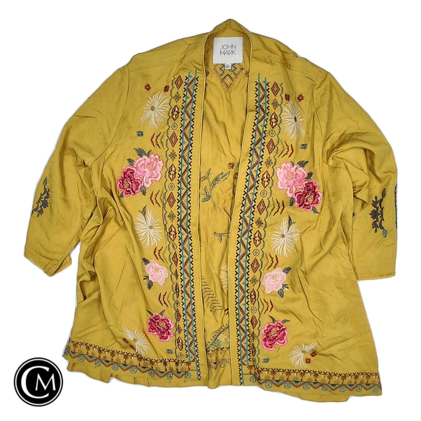 Cardigan By John Mark In Yellow, Size: Xl image 1