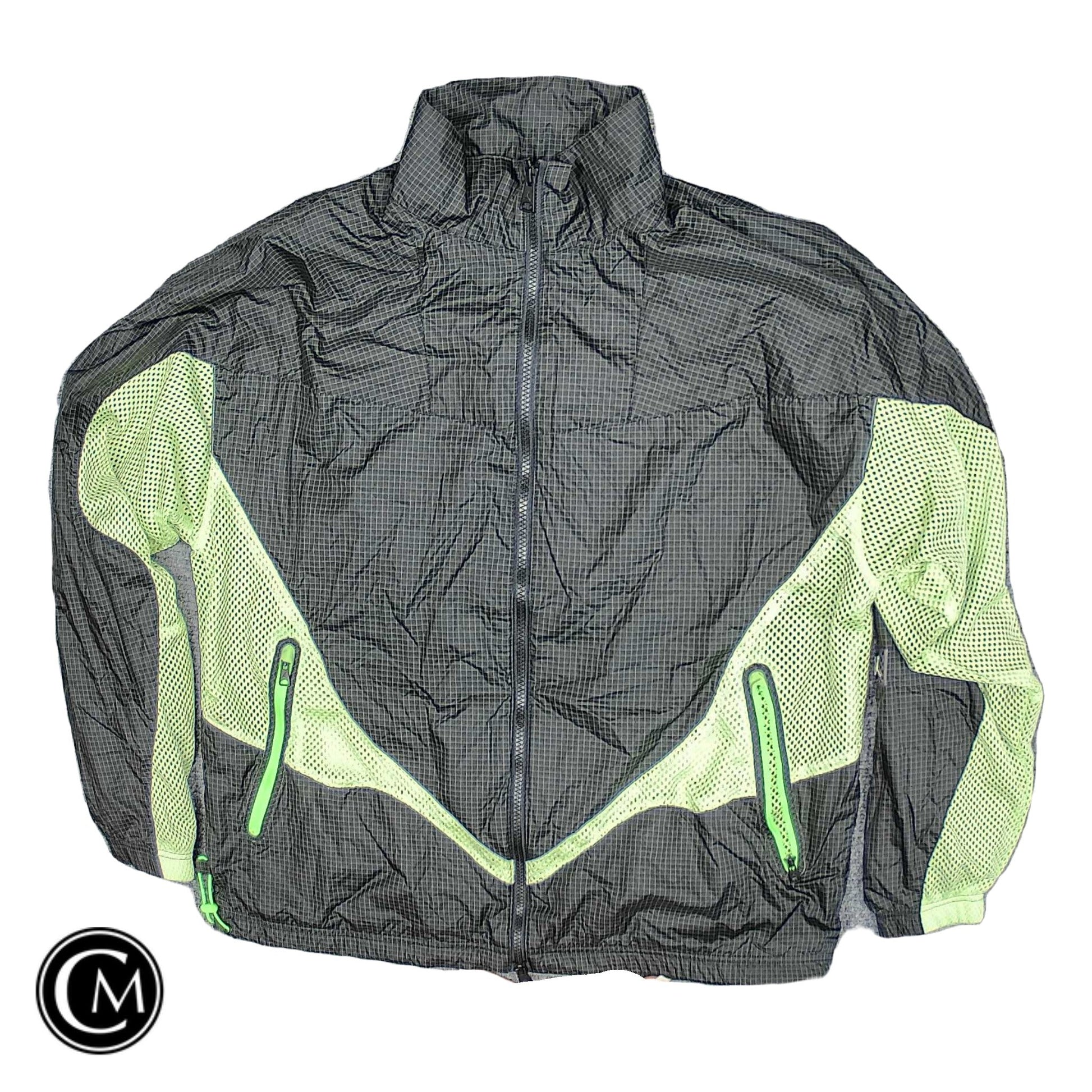 Jacket Windbreaker By Cmb In Black & Green, Size: M image 1