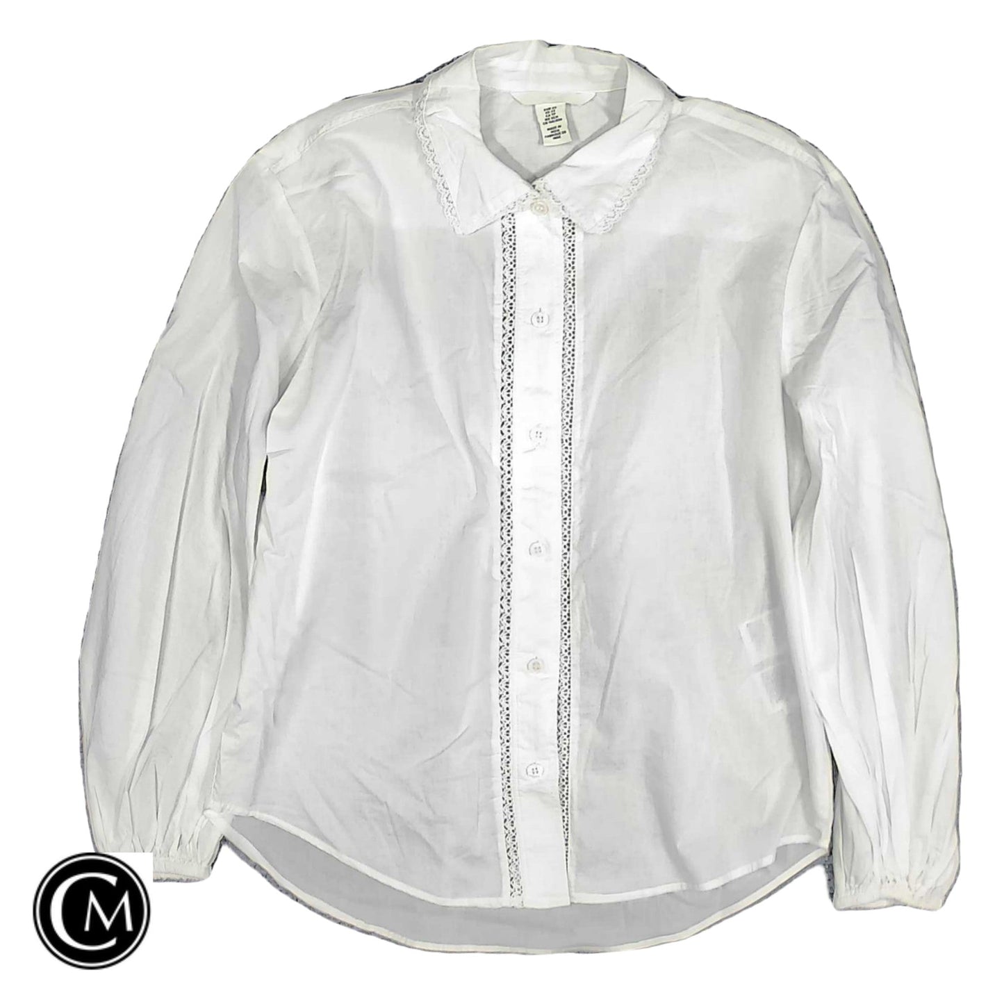 Blouse Ls By H&M In White, Size: Xs