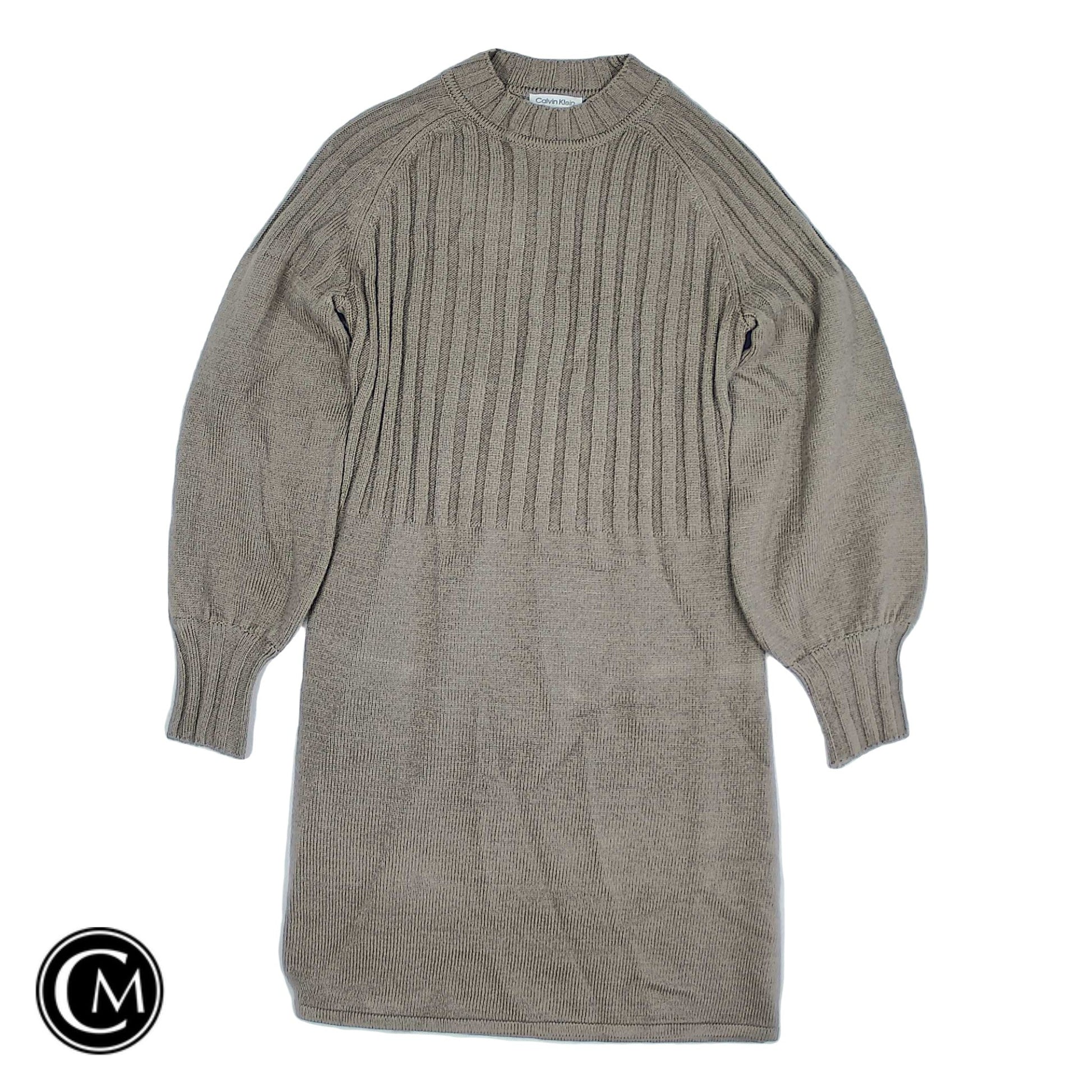 Dress Sweater By Calvin Klein In Taupe, Size: M image 1