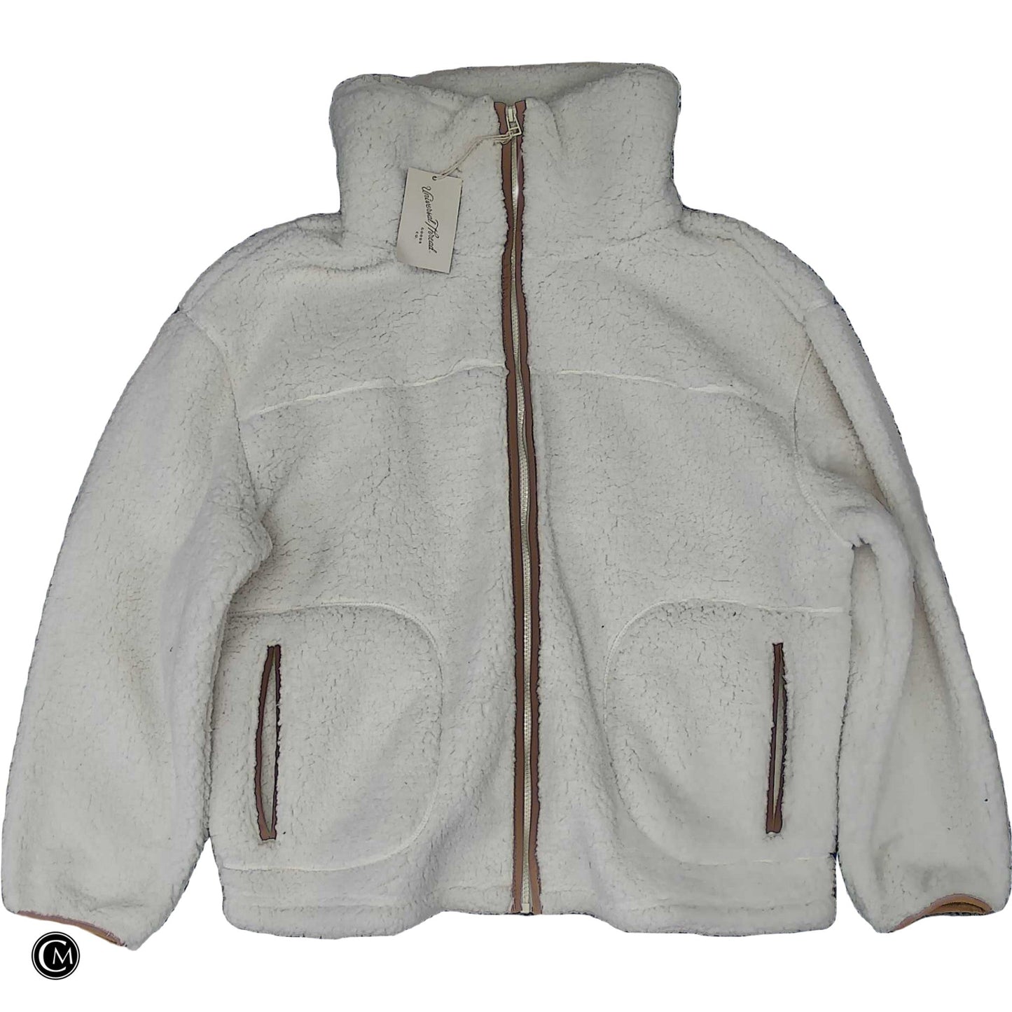 Jacket Faux Fur & Sherpa By Universal Thread In Brown & Cream, Size: L