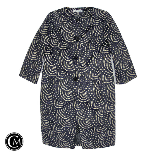 Coat Other By Kasper In Black & Cream, Size: 6