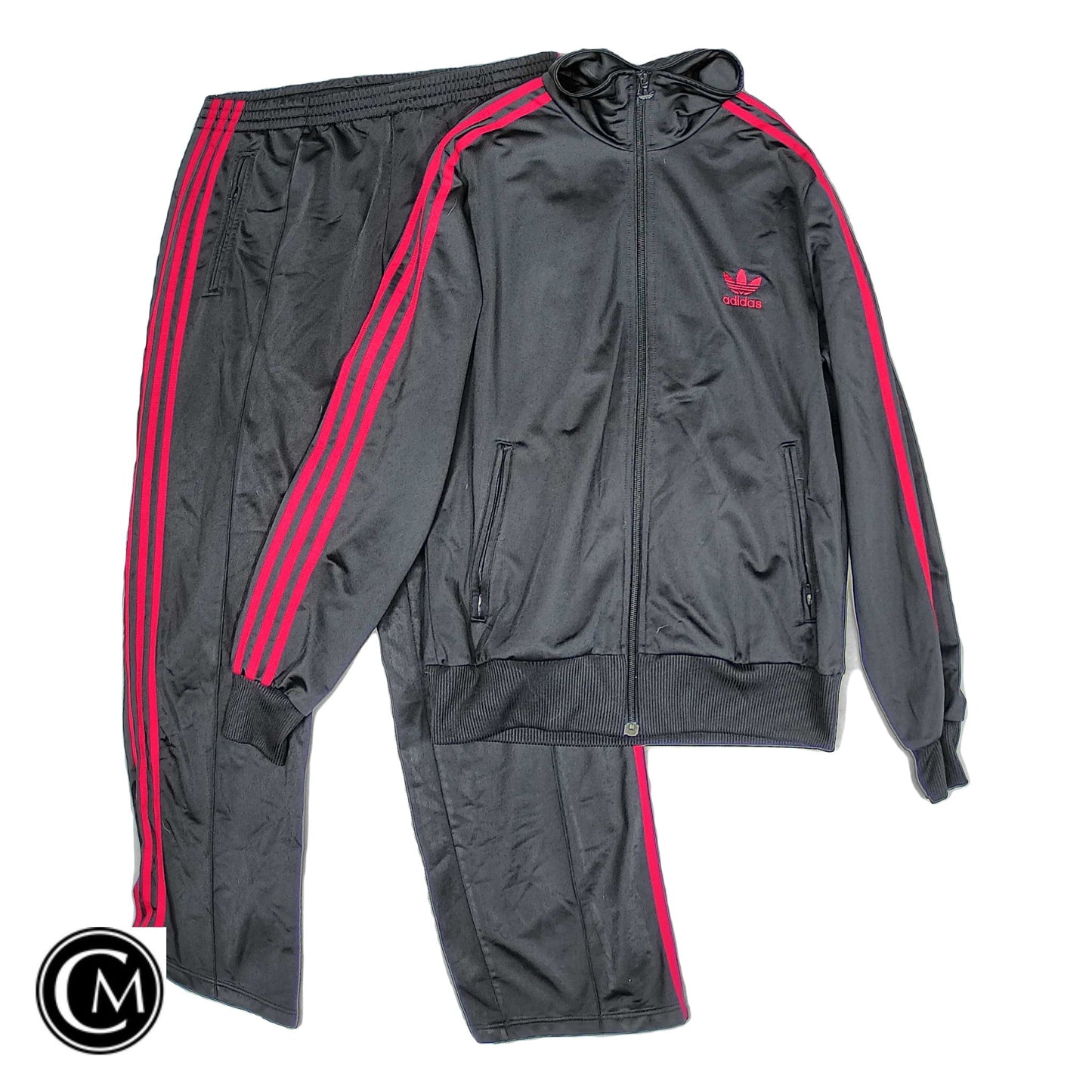 Pants Suit 2pc By Adidas In Black & Pink, Size: L image 1