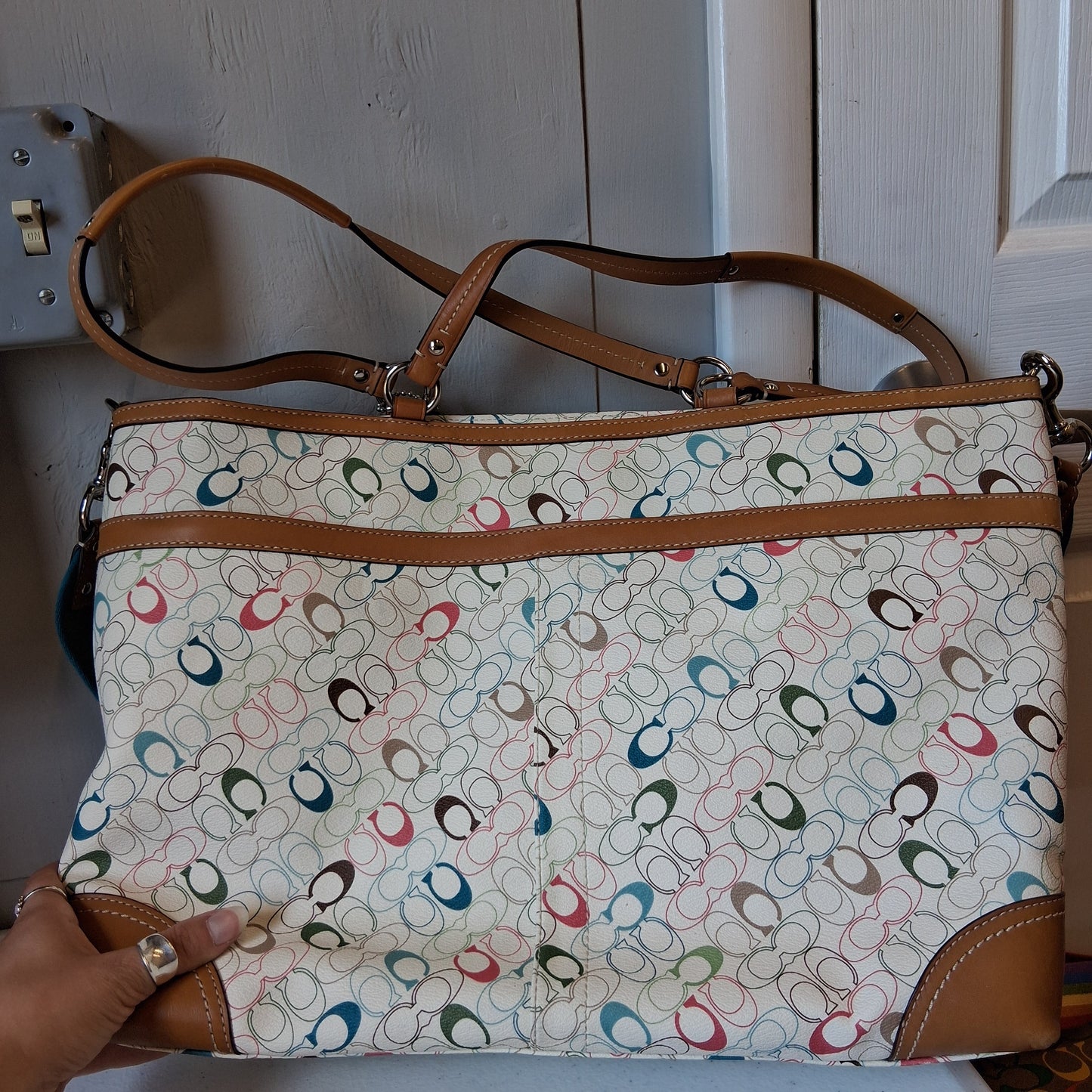 Diaper Bag Designer By Coach In Multi, Size:Large