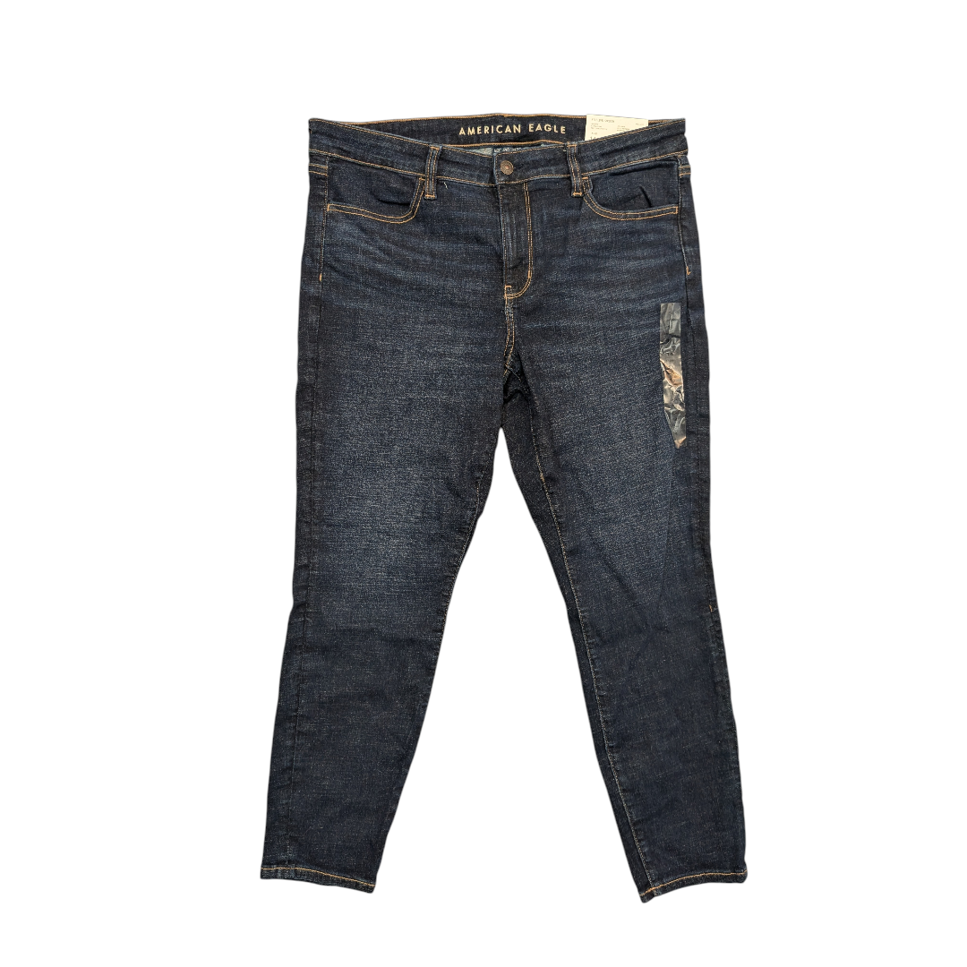 Jeans Skinny By American Eagle In Blue Denim, Size:14