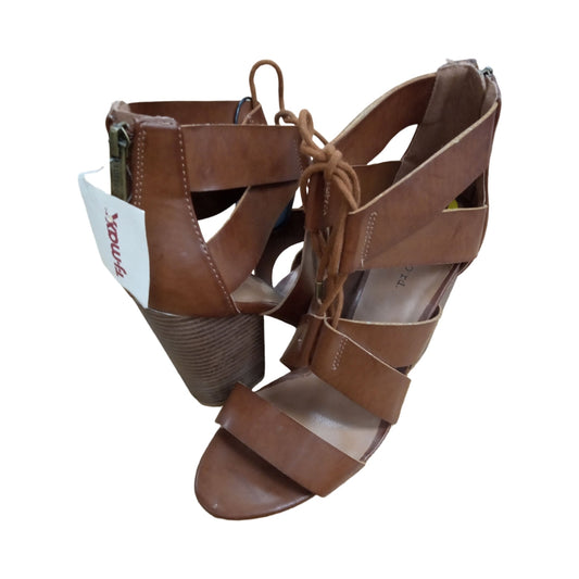 Shoes Heels Block By Indigo In Brown, Size:9