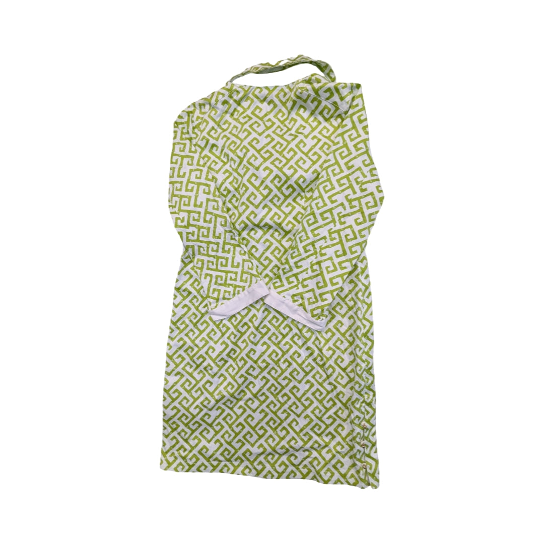 Dress Casual Midi By Elizabeth Mckay In Green & White, Size:4