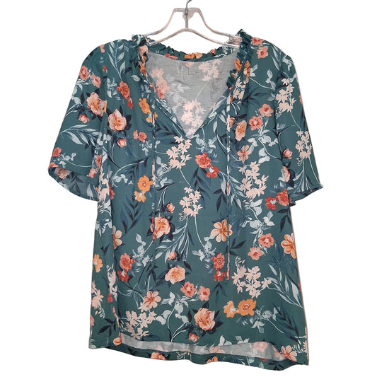 Top Ss By Loft In Floral Print, Size:S